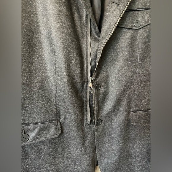 John Varvatos Button / Up-Down Zip Gray Jacket Size 46 - Picture 3 of 12